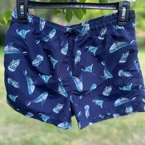 Zara Teen Boy Dark Blue Swim‎ Shorts with Sea Creature Design | SZ 13-14Y